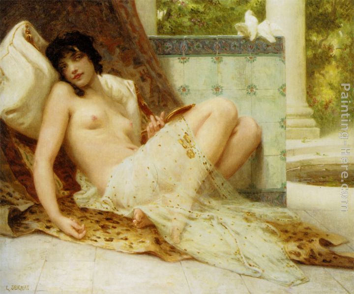 L'Odalisque Aux Colombes painting - Guillaume Seignac L'Odalisque Aux Colombes art painting